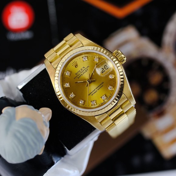 Rolex Datejust 18K Gold Factory Diamond Dial 26mm - Picture 8 of 14